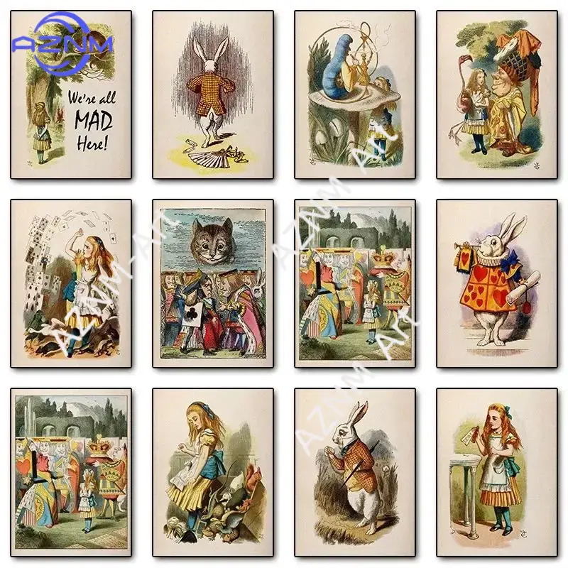 Home Improvement Kids - Alice im Wunderland Retro Wandkunst Poster