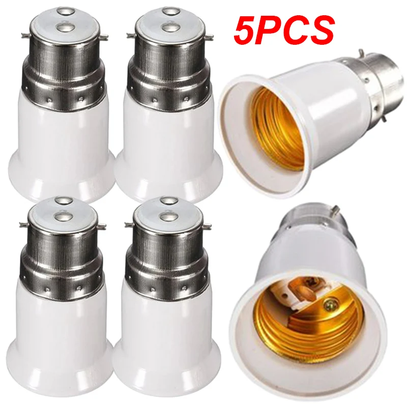 Home Improvement Expo - 1/5 Stück B22 auf E27 LED-Glühbirnenadapter,