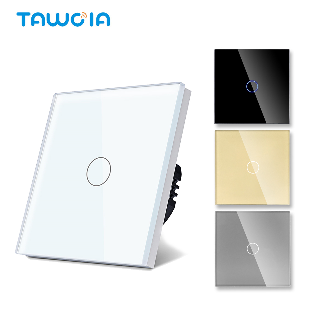 Home Improvement Expo - Tawoia Touch-Türklingelschalter, EU-Standard, Kristallglasscheibe, LED-Hintergrundbeleuchtung, Türklingel,