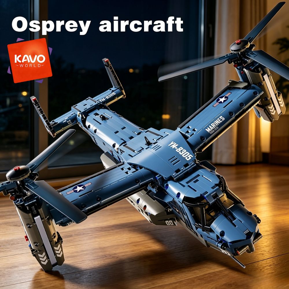 Home Improvement Expo - KAVOWORLD 1486-teiliges V-22 Osprey Tiltrotor Flugzeug-Bausteinset