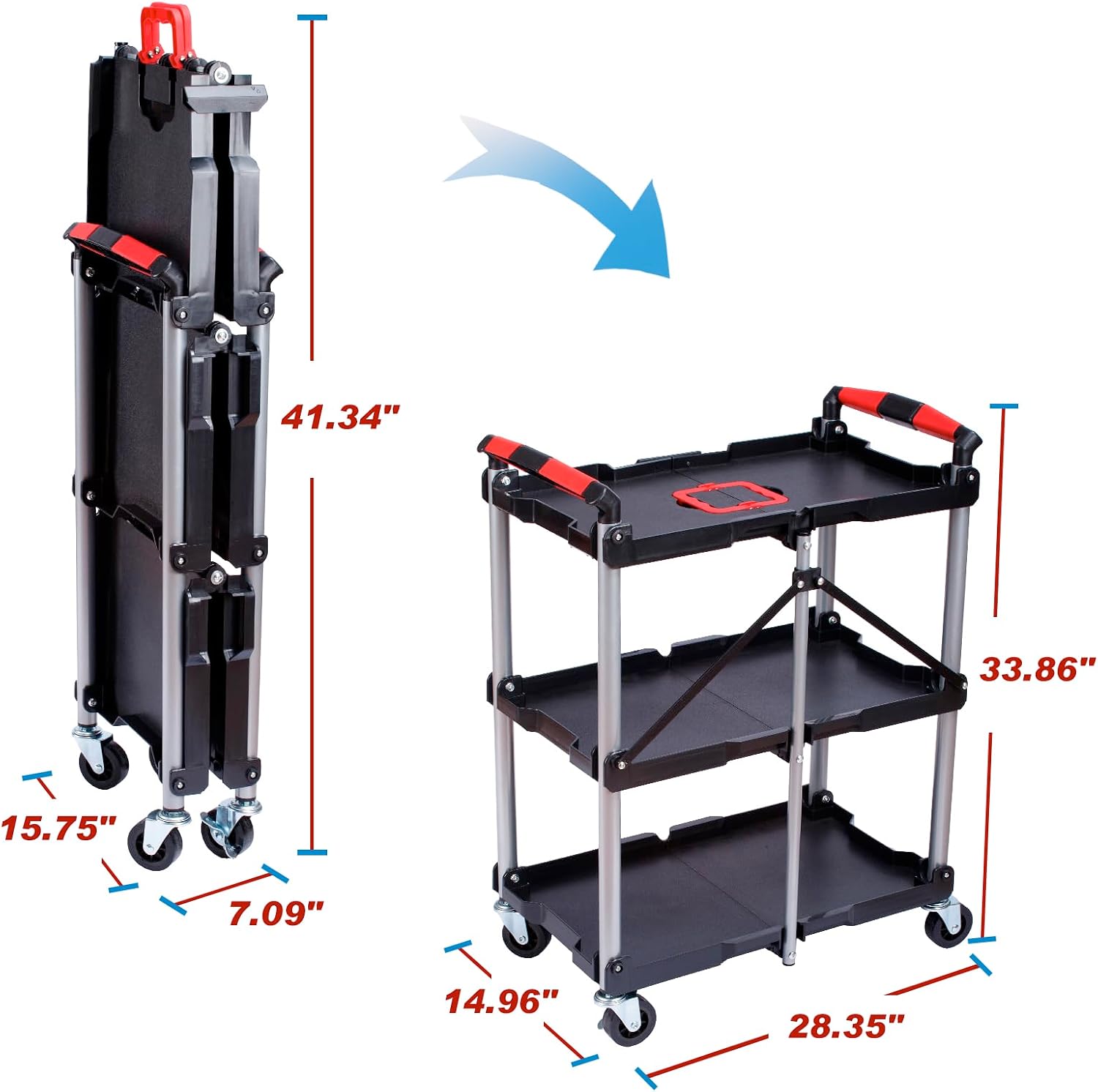 3-stöckiger faltbarer Rollwage – Home Improvement House Bewertung und Preis
